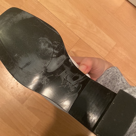 Zara Heeled Leather Square Toe Ankle Boots - Picture 6 of 6